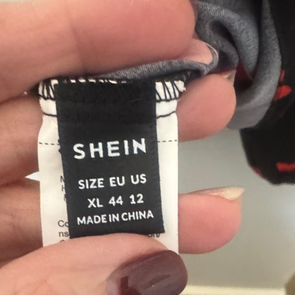 SHEIN Black and Red Heart Blouse - Picture 3 of 9